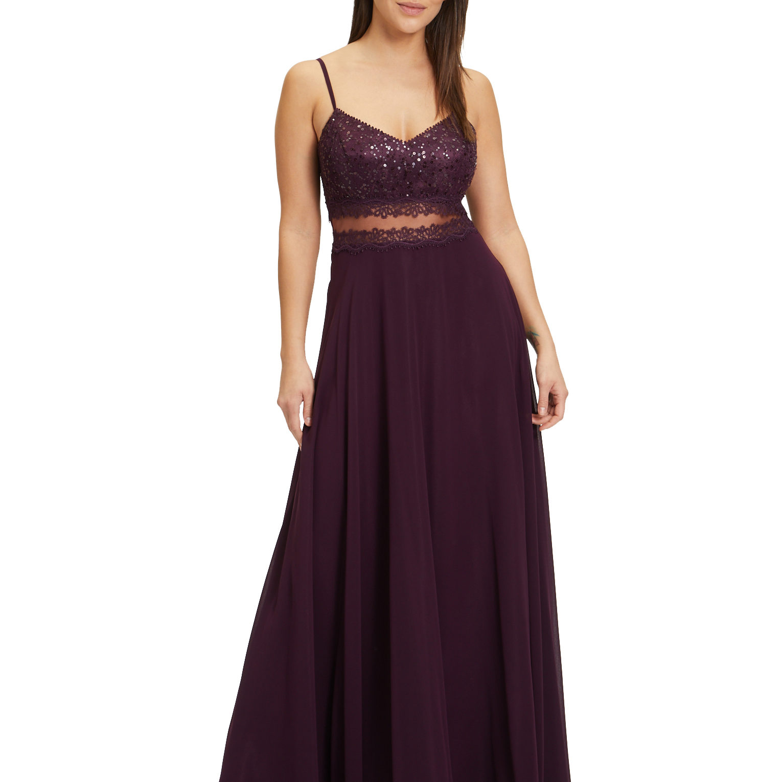 Dentelle Robe De Cocktail Prune REBECA PRUNE Espace Mariage