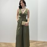 combinaison en satin olive