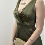 combinaison en satin olive